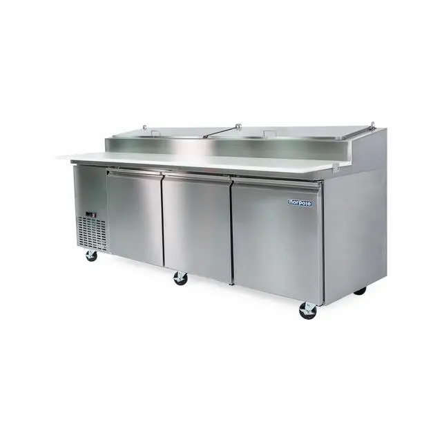 Alt view image 3 of 3 - Commercial 24 cu. ft. Pizza Prep Table Refrigerator in Stainless Steel