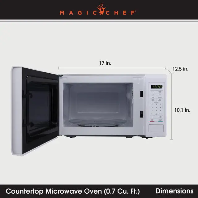 Alt view image 3 of 5 - 0.7 cu. ft. Countertop Microwave 700-Watt Digital Touch in White