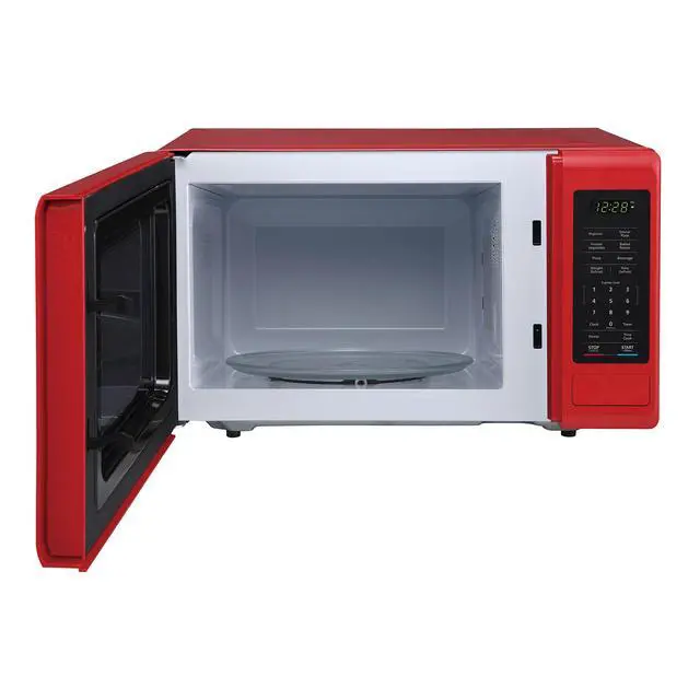 Alt view image 2 of 3 - 0.9 in. 900-Watt Countertop Microwave in Red