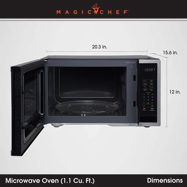 Alt view image 3 of 5 - 1.1 cu. ft. Countertop Microwave in Stainless Steel with Digital Touch
