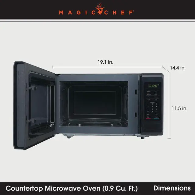 Alt view image 3 of 5 - 0.9 cu. ft. 900 Watt Countertop Microwave, in Black