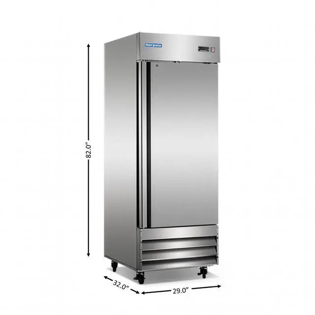 Alt view image 3 of 3 - Commercial 23 cu. ft. Single Door Upright Freezer in Stainless Steel