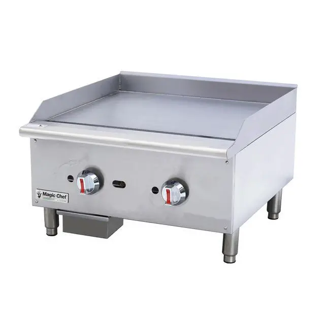 Alt view image 2 of 3 - 24 in. Commercial Thermostatic Countertop Gas Griddle in Stainless Steel