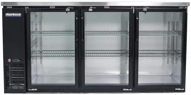Main image of Commercial 72 in. 20 cu. ft. 3-Door Under Bar Refrigerator in Black