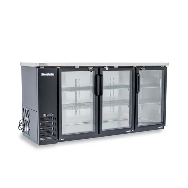 Alt view image 2 of 3 - Commercial 72 in. 20 cu. ft. 3-Door Under Bar Refrigerator in Black