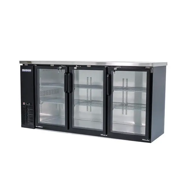 Alt view image 3 of 3 - Commercial 72 in. 20 cu. ft. 3-Door Under Bar Refrigerator in Black