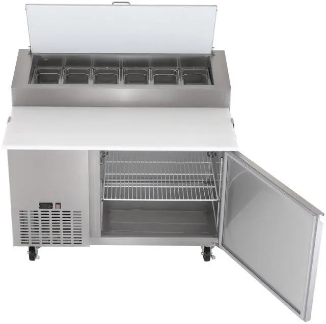 Alt view image 2 of 4 - Commercial 13.8 cu. ft. Single Door Pizza Refrigerator in Stainless Steel