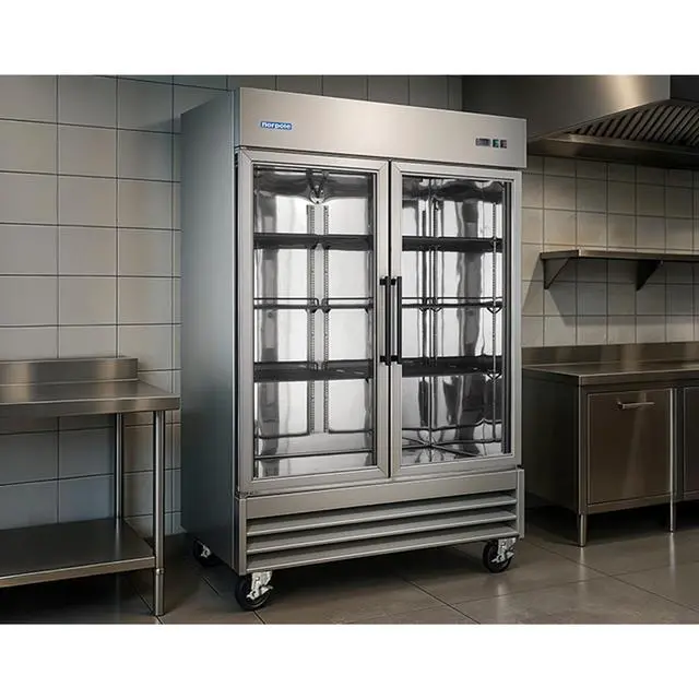 Alt view image 3 of 3 - Commercial 54 in. 48 cu. ft. Frost Free 2-Door Freezer in Stainless Steel