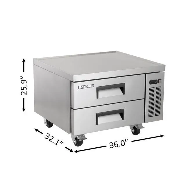 Alt view image 5 of 6 - Commercial 36 in. 29 cu. ft. Chef Base Refrigerator in Stainless Steel