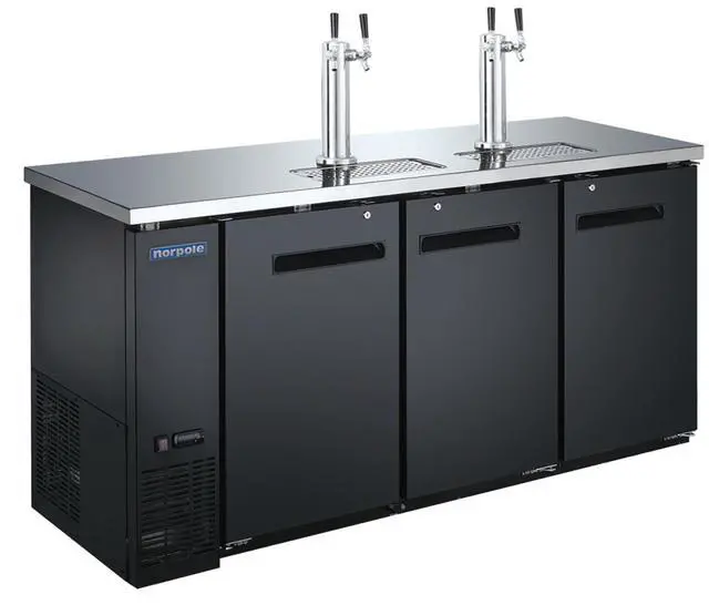 Alt view image 3 of 5 - Commercial Three 1/2 Barrel Beer Keg Cooler with 2 Direct Taps in Black