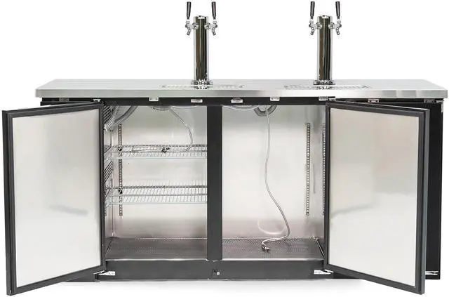 Alt view image 2 of 5 - Commercial Three 1/2 Barrel Beer Keg Cooler with 2 Direct Taps in Black