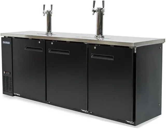 Alt view image 4 of 5 - Commercial Three 1/2 Barrel Beer Keg Cooler with 2 Direct Taps in Black