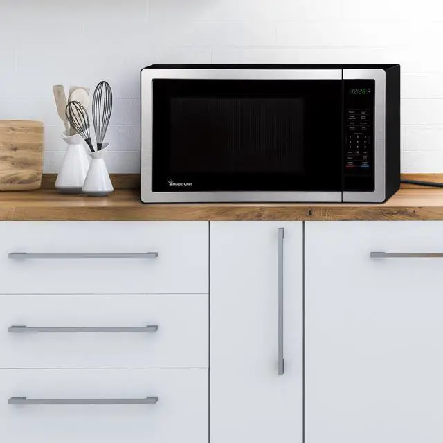 Alt view image 5 of 5 - 1.1 cu. ft. Countertop Microwave in Stainless Steel with Digital Touch