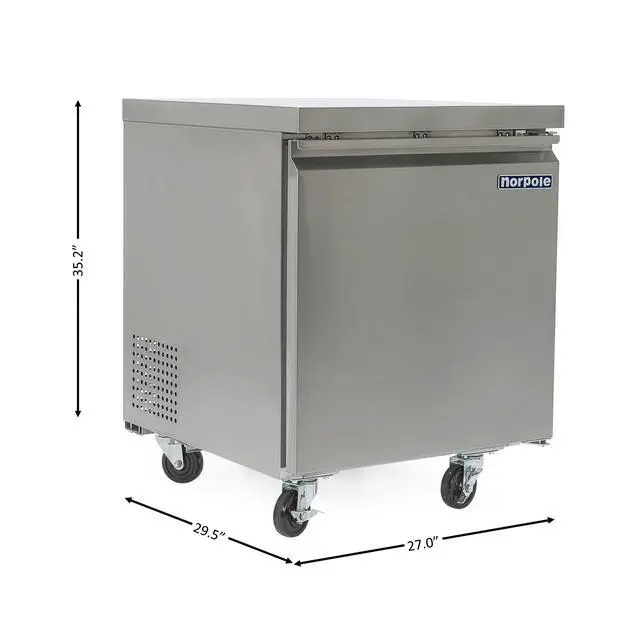 Alt view image 5 of 6 - Commercial 6 cu. ft. Under Counter Upright Freezer in Stainless Steel