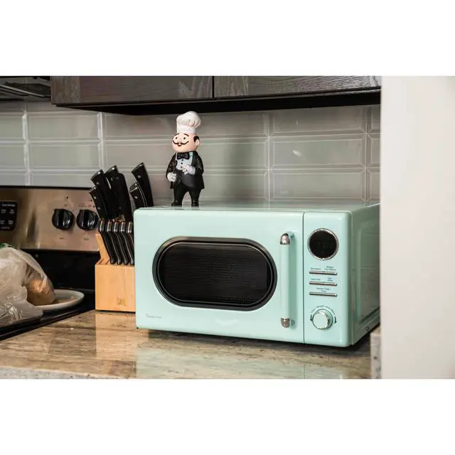 Alt view image 5 of 5 - 0.7 cu. ft. Retro Countertop Microwave in Mint