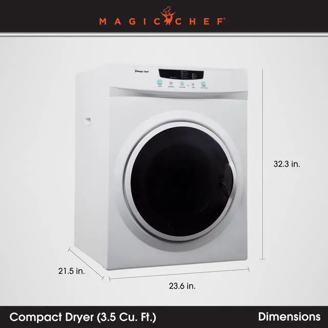 Alt view image 14 of 15 - Magic Chef MCSDRY35W 3.5 Cubic-ft Electric Dryer