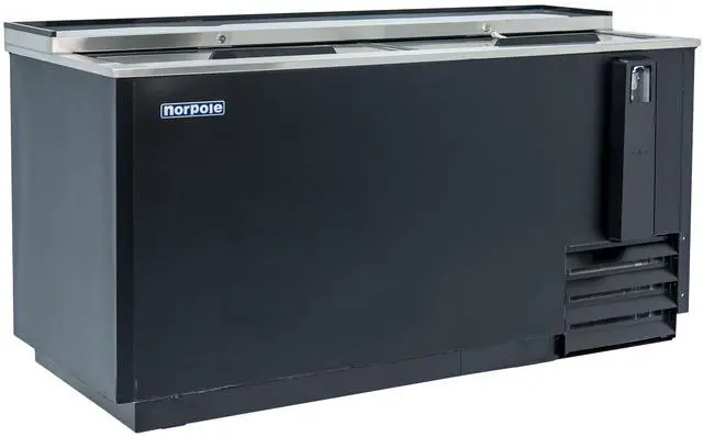 Alt view image 2 of 5 - Commercial 65 in. 18 cu. ft. Sliding Door Beer Cooler in Black