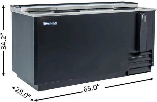 Alt view image 4 of 5 - Commercial 65 in. 18 cu. ft. Sliding Door Beer Cooler in Black