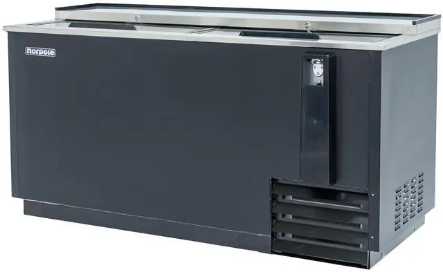 Alt view image 3 of 5 - Commercial 65 in. 18 cu. ft. Sliding Door Beer Cooler in Black