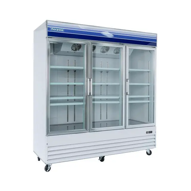 Alt view image 2 of 2 - Commercial 78 in. 53 cu. ft. 3-Door Glass Reach-In Refrigerator in White