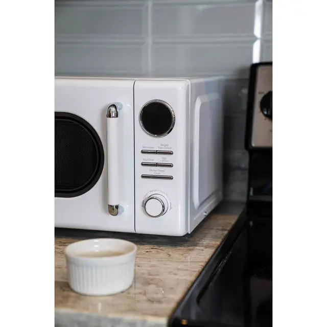 Alt view image 6 of 6 - 0.7 cu. ft. Retro Countertop Microwave in White