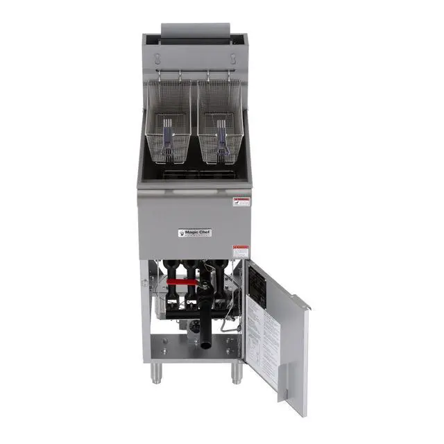 Alt view image 2 of 6 - 20 Qt. 40 lb. Stainless Steel Commercial Propane Gas Fryer - 90, 000 BTU