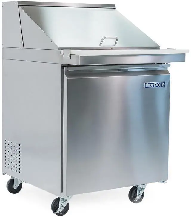 Alt view image 2 of 3 - Commercial 6 cu. ft. Single Door Mega Top Prep Table Refrigerator in Stainless