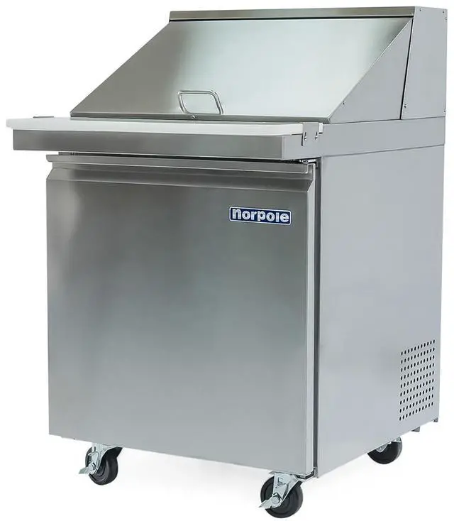 Alt view image 3 of 3 - Commercial 6 cu. ft. Single Door Mega Top Prep Table Refrigerator in Stainless