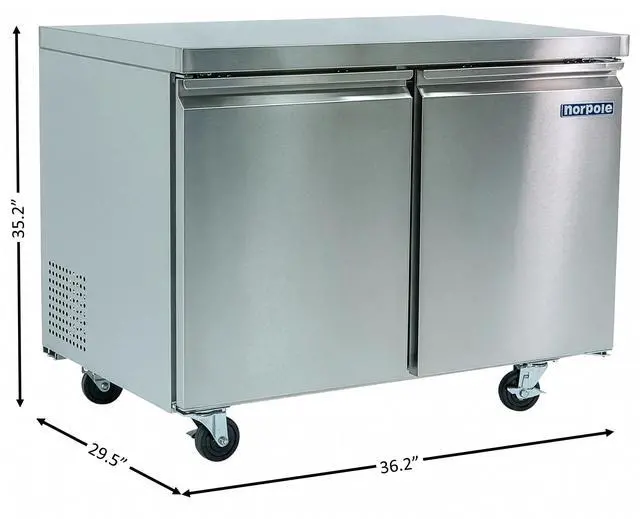 Alt view image 4 of 4 - Commercial 36 in. 8.9 cu. ft. Under Counter Refrigerator in Stainless Steel