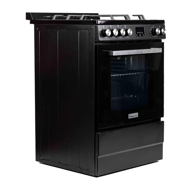 Alt view image 2 of 5 - 24 in. 4-Burner Freestanding Gas Range in Black
