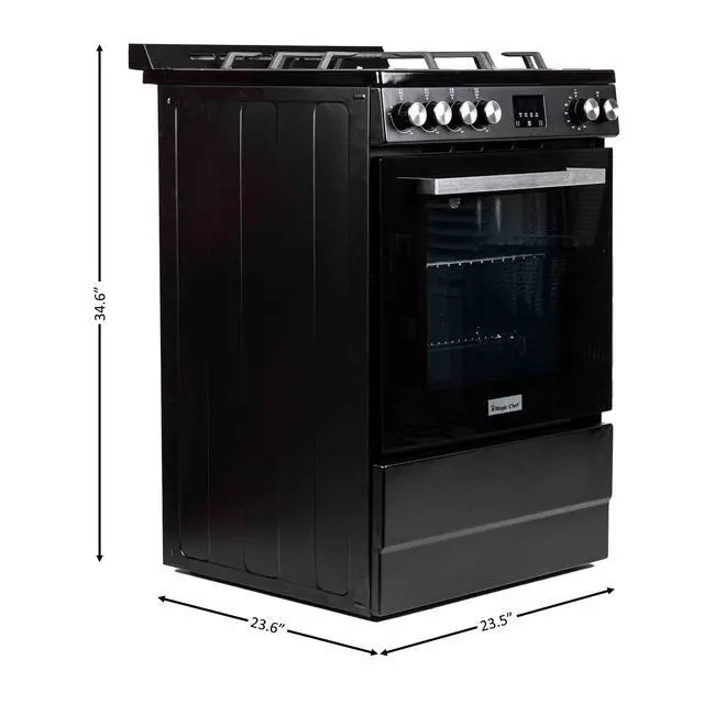 Alt view image 4 of 5 - 24 in. 4-Burner Freestanding Gas Range in Black