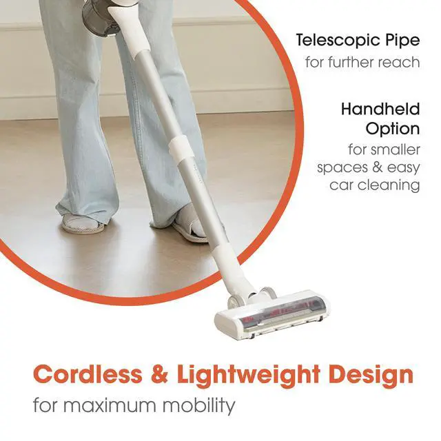 Alt view image 5 of 5 - Bagless Cordless Stick Vacuum Self-Cleaning with Charging Tower in White
