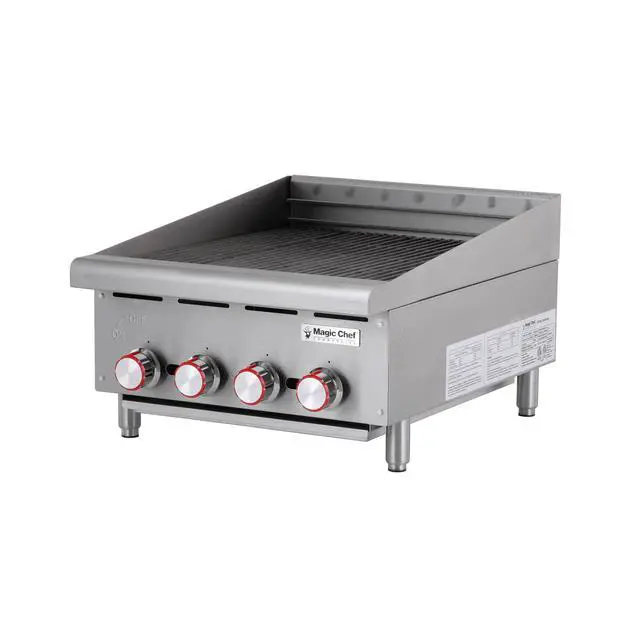 Alt view image 3 of 6 - 24 in. Commercial Countertop Radiant Charbroiler in Stainless Steel