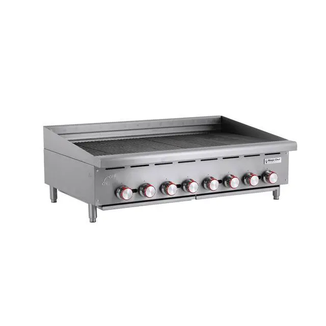 Alt view image 2 of 6 - 48 in. Commercial Countertop Radiant Charbroiler in Stainless Steel