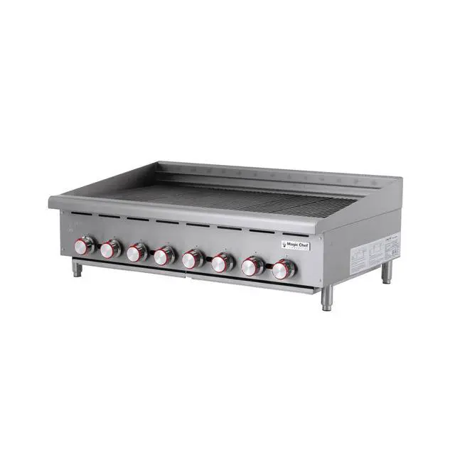 Alt view image 3 of 6 - 48 in. Commercial Countertop Radiant Charbroiler in Stainless Steel