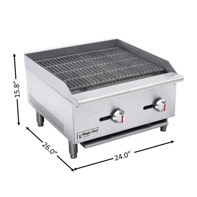 Alt view image 2 of 2 - 24 in. Commercial Countertop Radiant Charbroiler in Stainless Steel