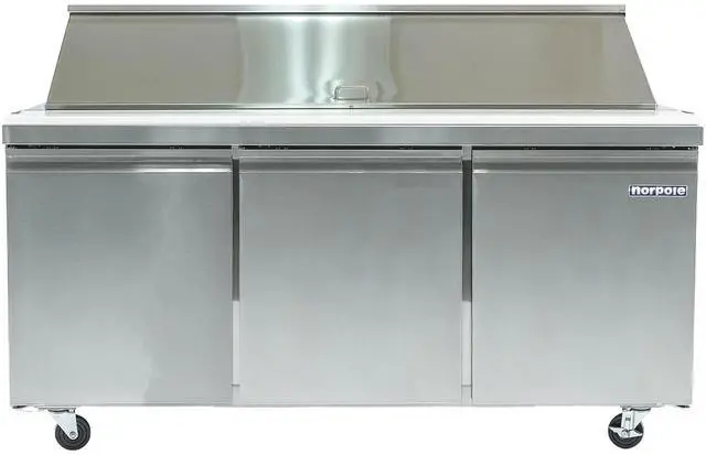 Main image of Commercial 70 in. 15.5 cu. ft. 3-Door Mega Top Sandwich-Salad Prep Table Steel