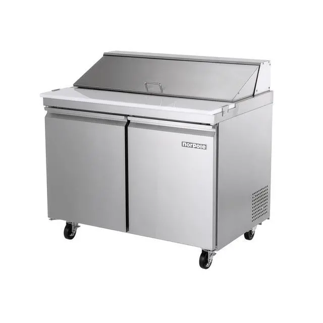 Alt view image 3 of 4 - Commercial 9.5 cu. ft. Sandwich/Salad Prep Table Refrigerator in Stainless Steel