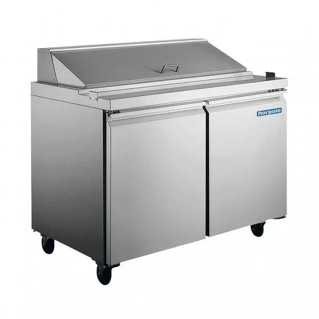 Alt view image 2 of 4 - Commercial 9.5 cu. ft. Sandwich/Salad Prep Table Refrigerator in Stainless Steel