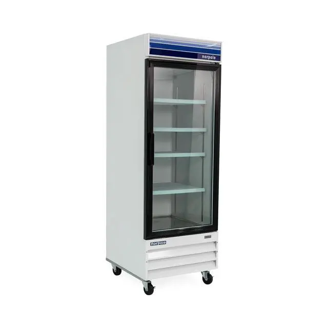 Alt view image 2 of 3 - Commercial 28 in. 23 cu. ft. Single Swing Glass Door Refrigerator in White