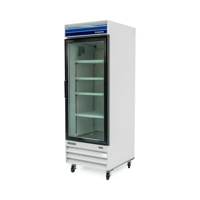 Alt view image 3 of 3 - Commercial 28 in. 23 cu. ft. Single Swing Glass Door Refrigerator in White