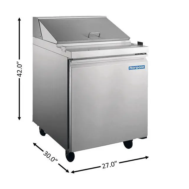 Alt view image 3 of 4 - Commercial 6 cu. ft. Sandwich-Salad Prep Refrigerator in Stainless Steel