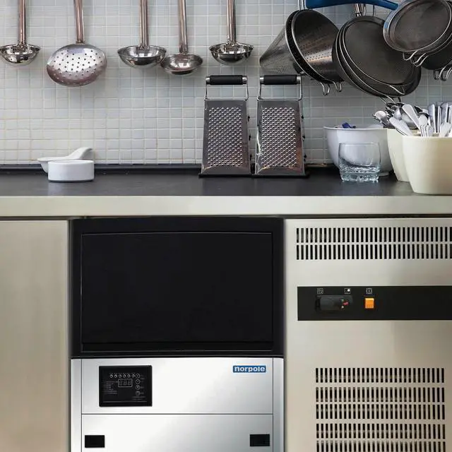 Alt view image 3 of 3 - Commercial 120 lbs. Freestanding Ice Maker in Stainless Steel