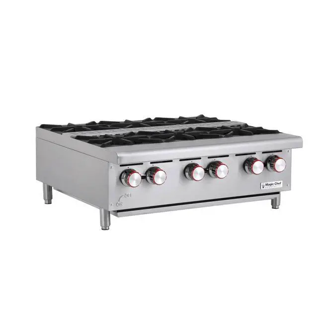 Alt view image 2 of 4 - 36 in. Natural Gas Commercial Counter Hot Plate Range in Stainless Steel