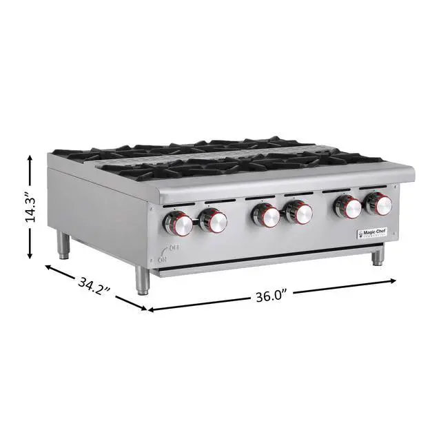 Alt view image 4 of 4 - 36 in. Natural Gas Commercial Counter Hot Plate Range in Stainless Steel