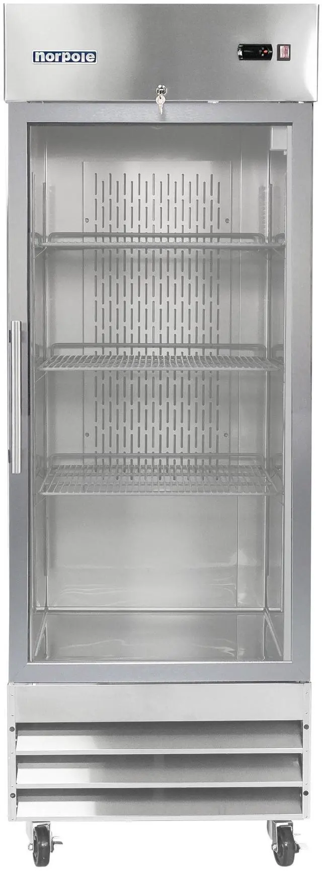 Main image of Commercial 29 in. 23 cu. ft. Single Glass Door Refrigerator in Stainless Steel