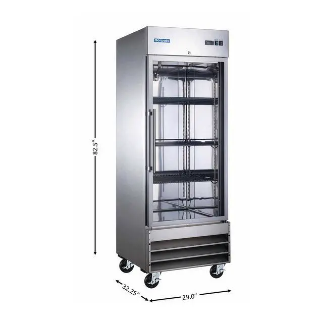 Alt view image 4 of 4 - Commercial 29 in. 23 cu. ft. Single Glass Door Refrigerator in Stainless Steel