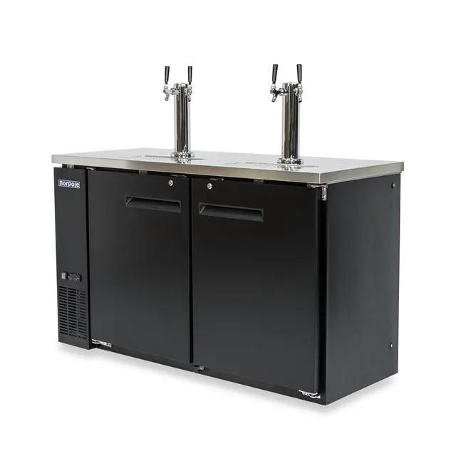 Alt view image 3 of 4 - Commercial 61 in. 16 cu. ft. 2 Door Direct Draw Beer kegerator Dispenser Tap in Black