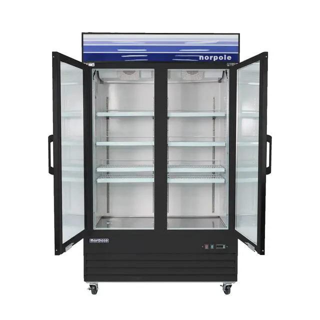 Alt view image 2 of 4 - Commercial 45 cu. ft. Frost Free Upright Merchandiser Freezer in Black