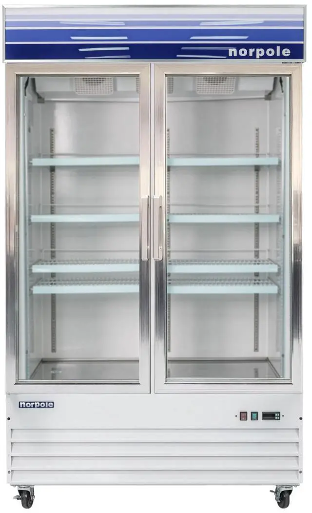 Main image of Commercial 29 cu. ft. 2-Sliding Glass Door Refrigerator in White